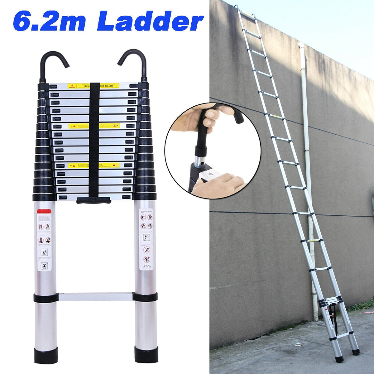 Aluminum Telescoping Extension Ladder 330 Lb Capacity A918