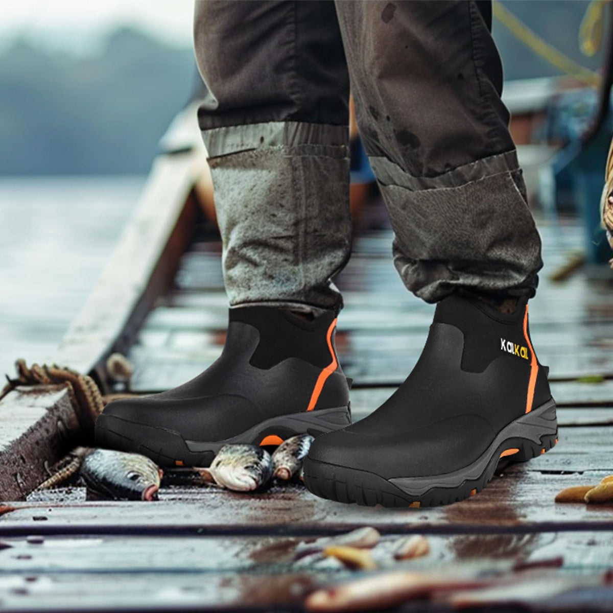 Men's Waterproof Insulated Rubber Ankle Boots W4055