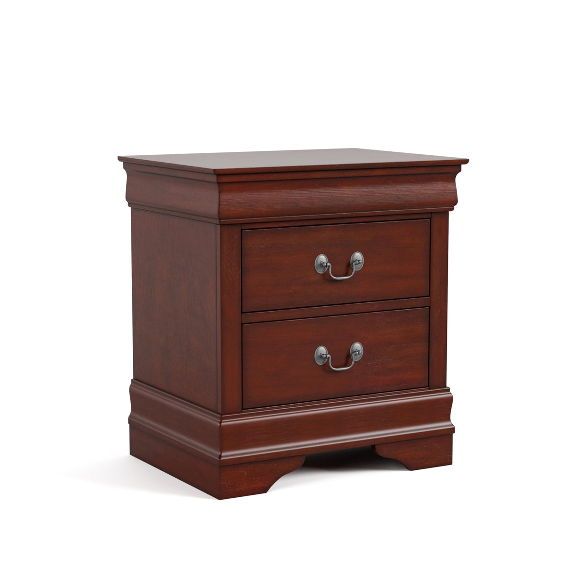 Solid Wood Nightstand with Drawers and Antique Nickle Handles Q41476