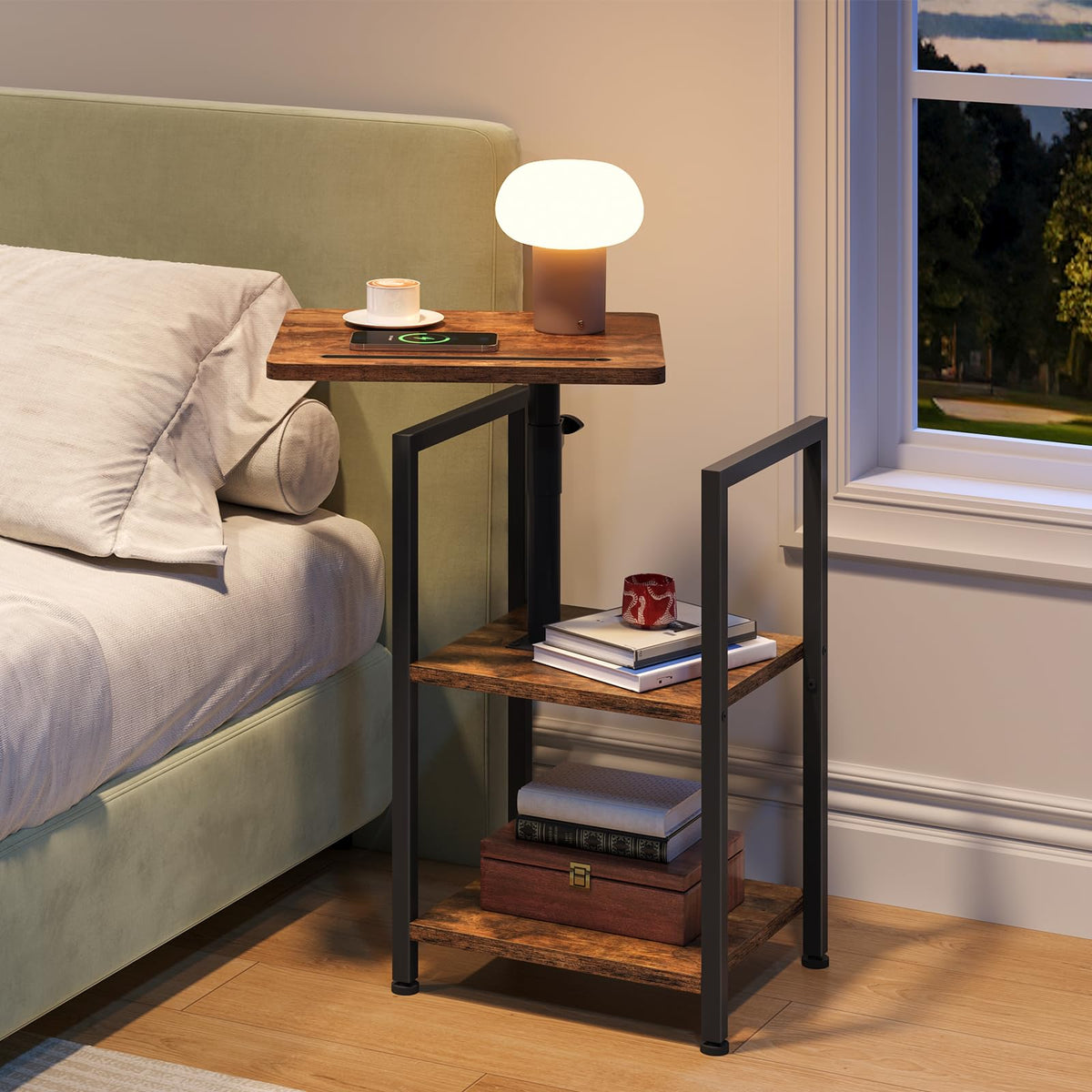 360° Swivel 3-Tier Side Table with Storage G96050
