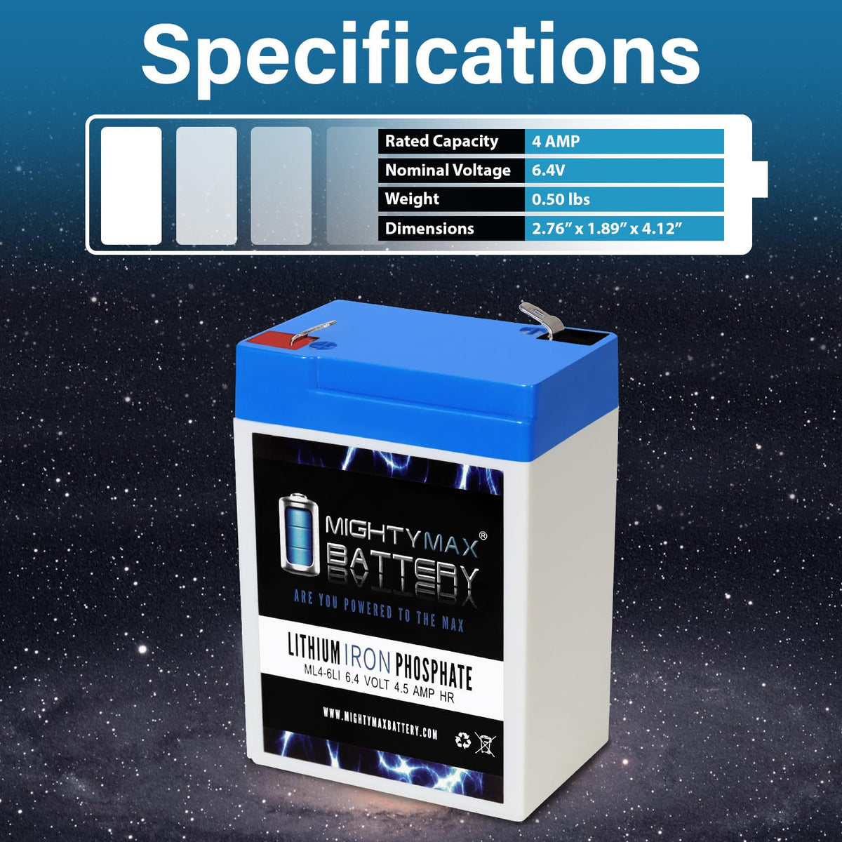 6V 4.5AH Lithium Replacement Battery Z592452