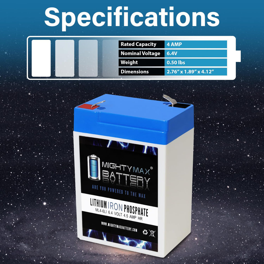 6V 4.5AH Lithium Replacement Battery P368