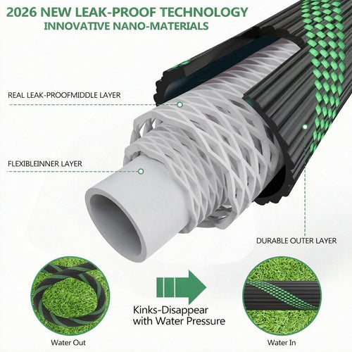 100FT Garden Hose with 10-Pattern Nozzle S28933