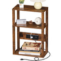 3-Tier Narrow Bedside Table with Charging Station V878705