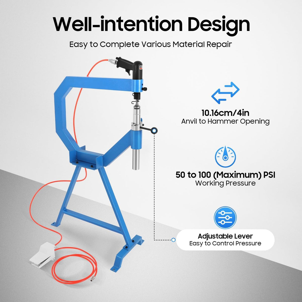 Pneumatic Planishing Hammer with Pedal and Stand T725