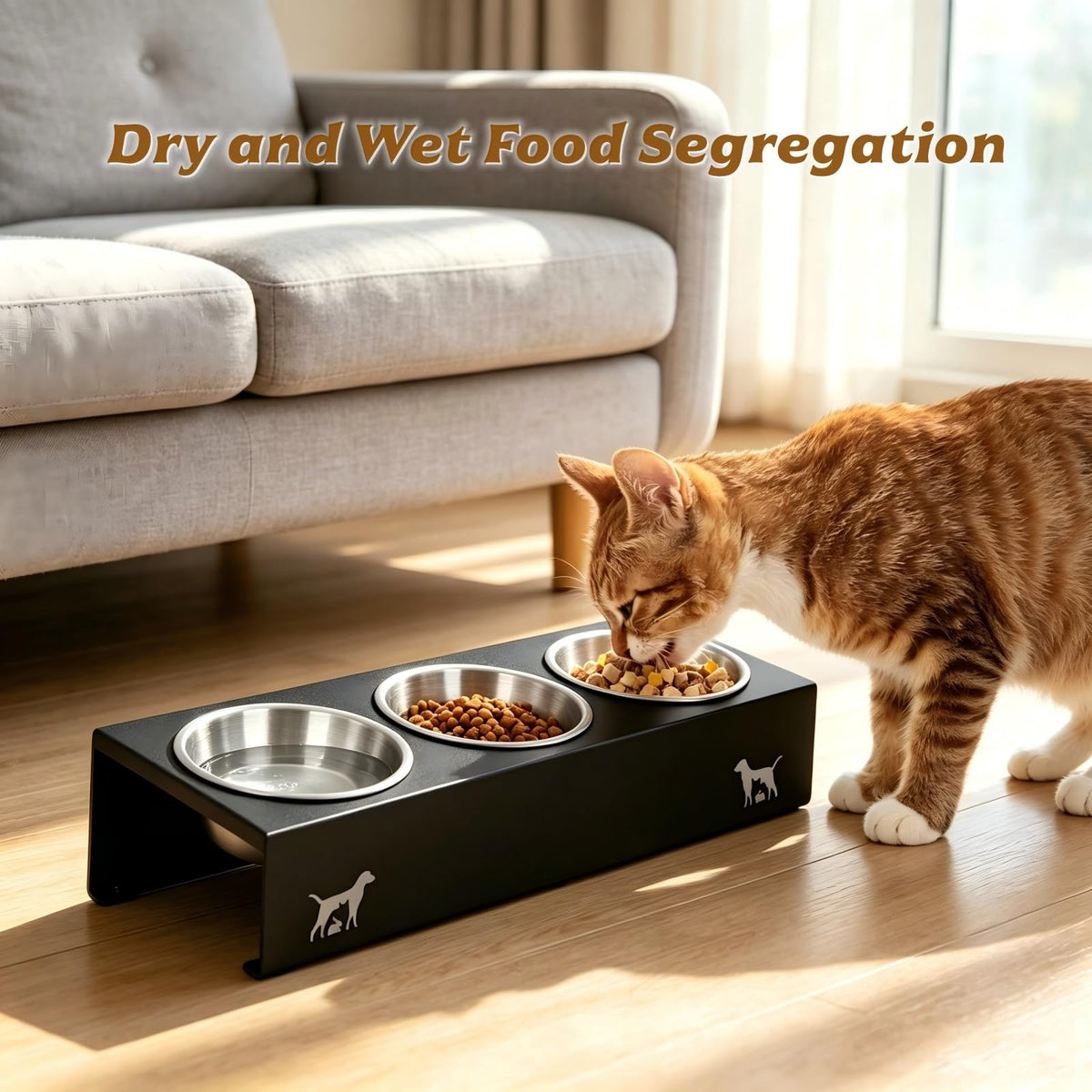 15° Tilted Stainless Steel Cat Bowls 3 Pack B80028