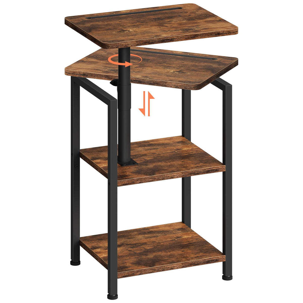 360° Swivel 3-Tier Side Table with Storage G96050