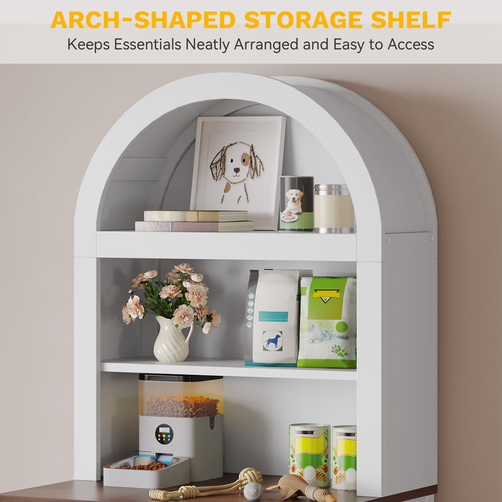 70.8in Hidden Cat Litter Box Furniture with Shelves Q9062