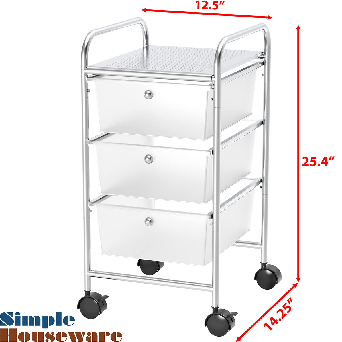 3 Drawers Rolling Utility Cart S42250