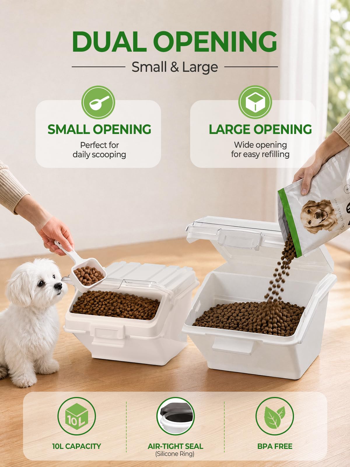 3 Pack Dog Food Storage Container with Scoop X210322