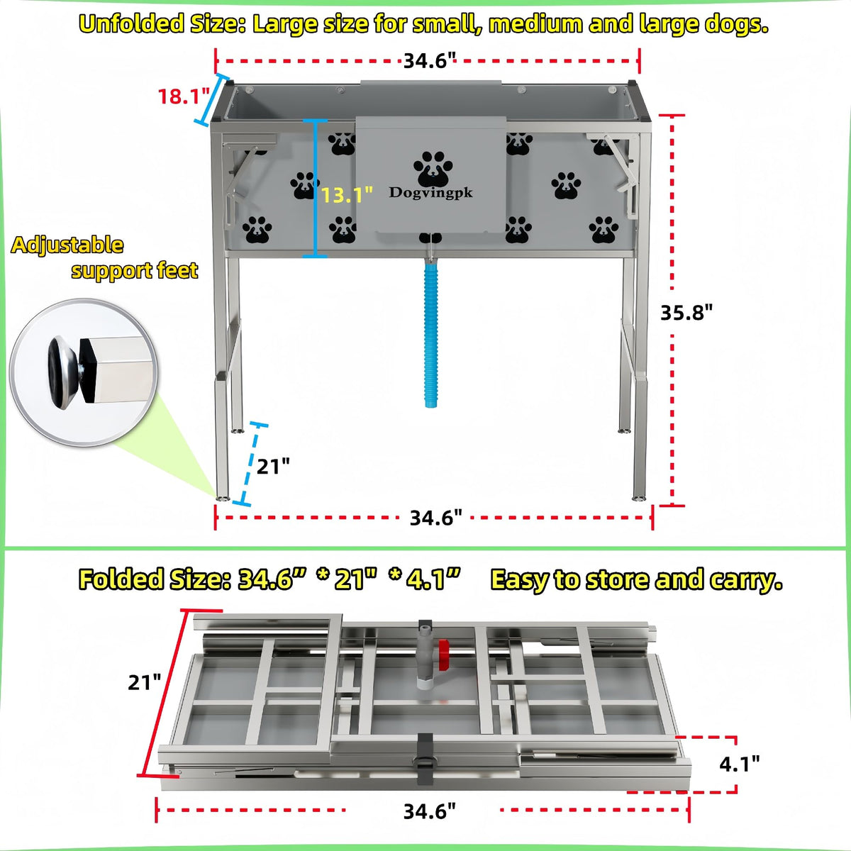 Portable Foldable Dog Bathtub V93232