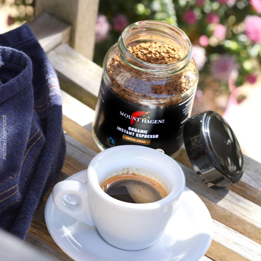 Instant Espresso Coffee, Organic Medium Roast Arabica, 1.76oz Jar S394327