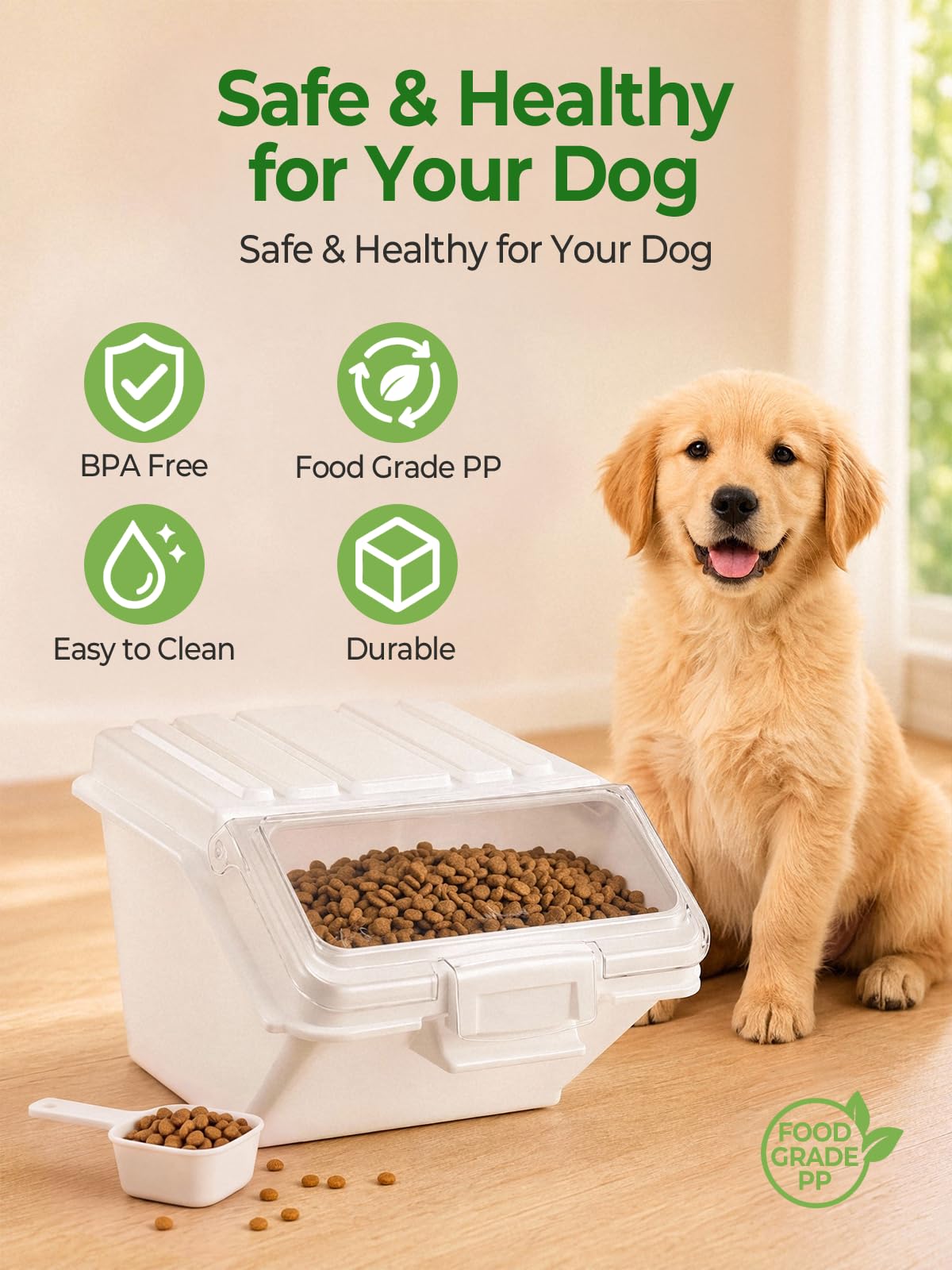 3 Pack Dog Food Storage Container with Scoop X210322