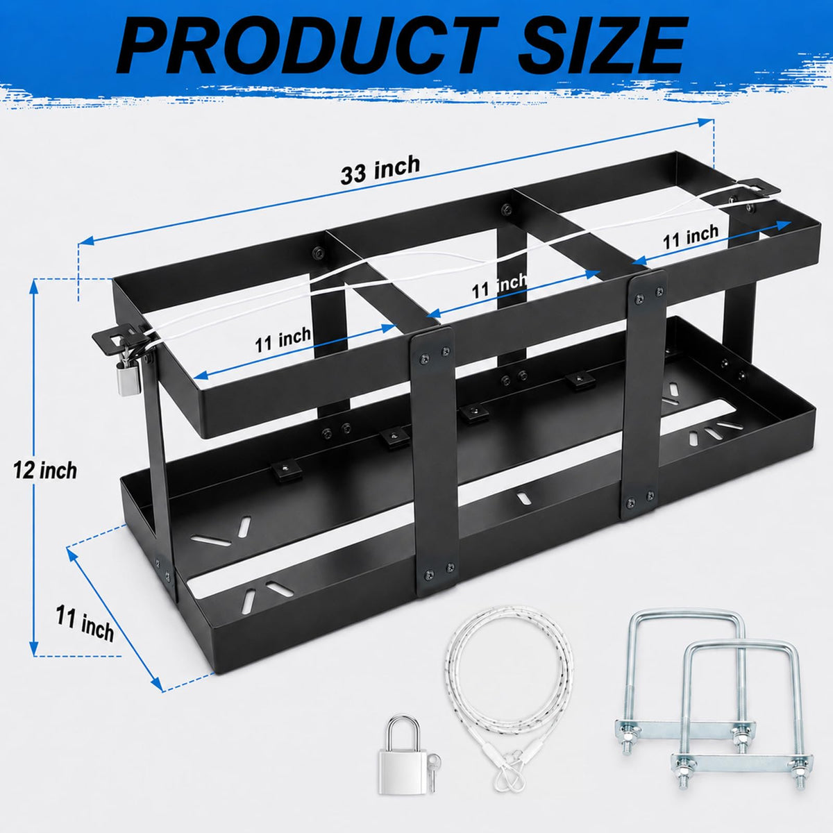 Stainless Steel Gas Can Holder for Three 5 Gallon Fuel Containers I2708