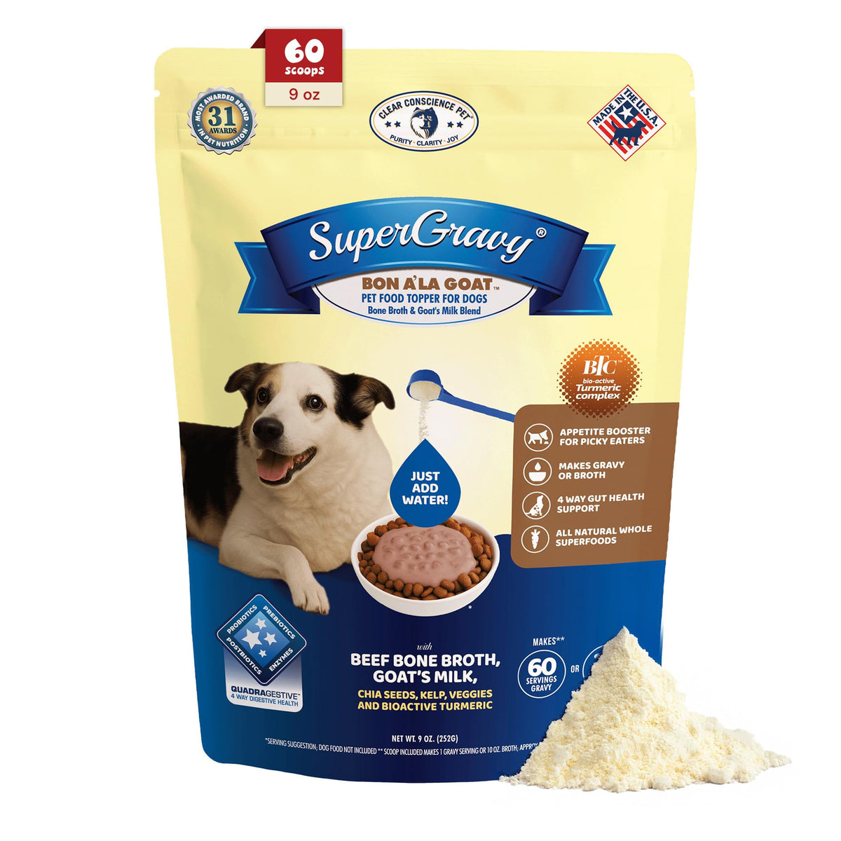 Goat Yogurt Cheese Blend Dog Food Topper 9 oz 60 Scoop W304019