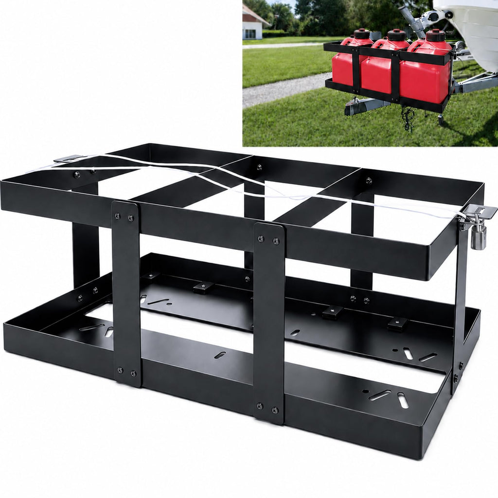 Stainless Steel Gas Can Holder for Three 5 Gallon Fuel Containers I2708