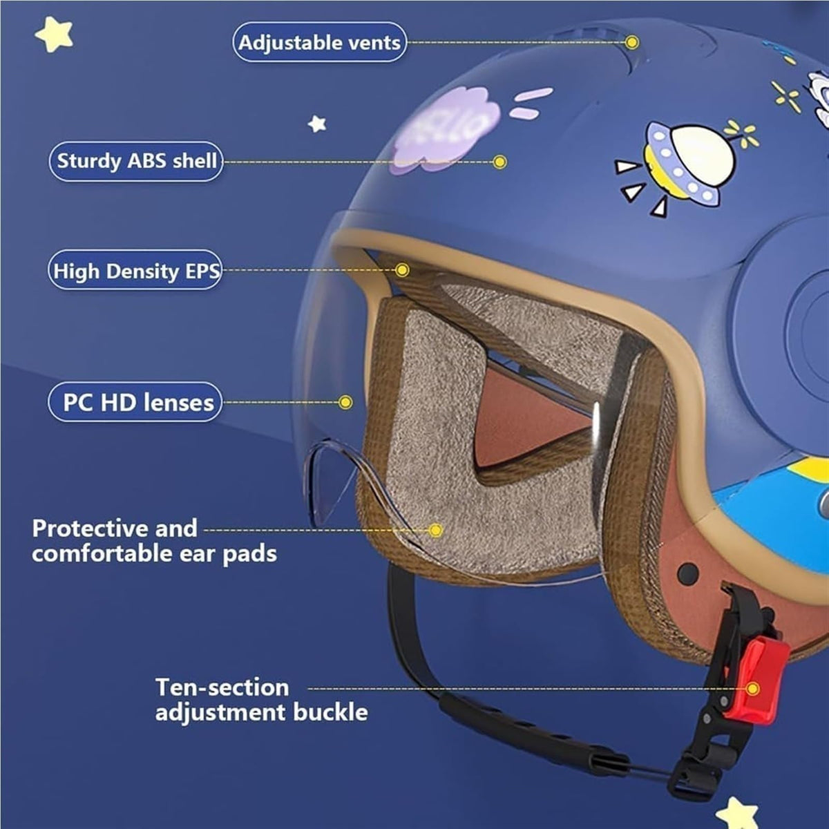 DOT Approved Kids 3/4 Motorcycle Half Helmet X59562
