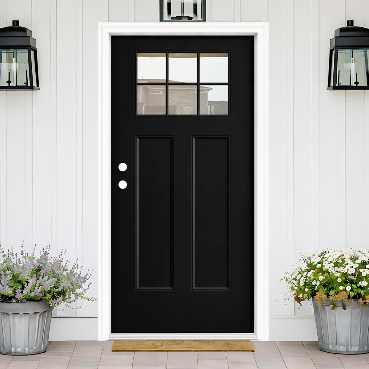36 x 80 Black Fiberglass Entry Door A44701