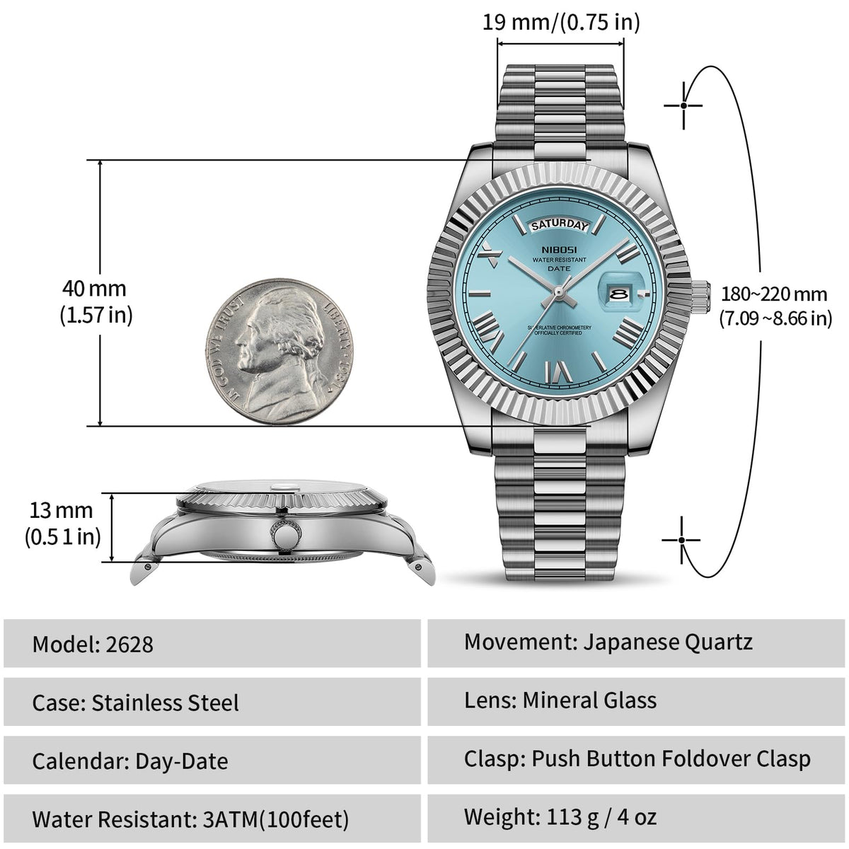 Men's Analog Quartz Watch Rose Gold Stainless Steel G63750
