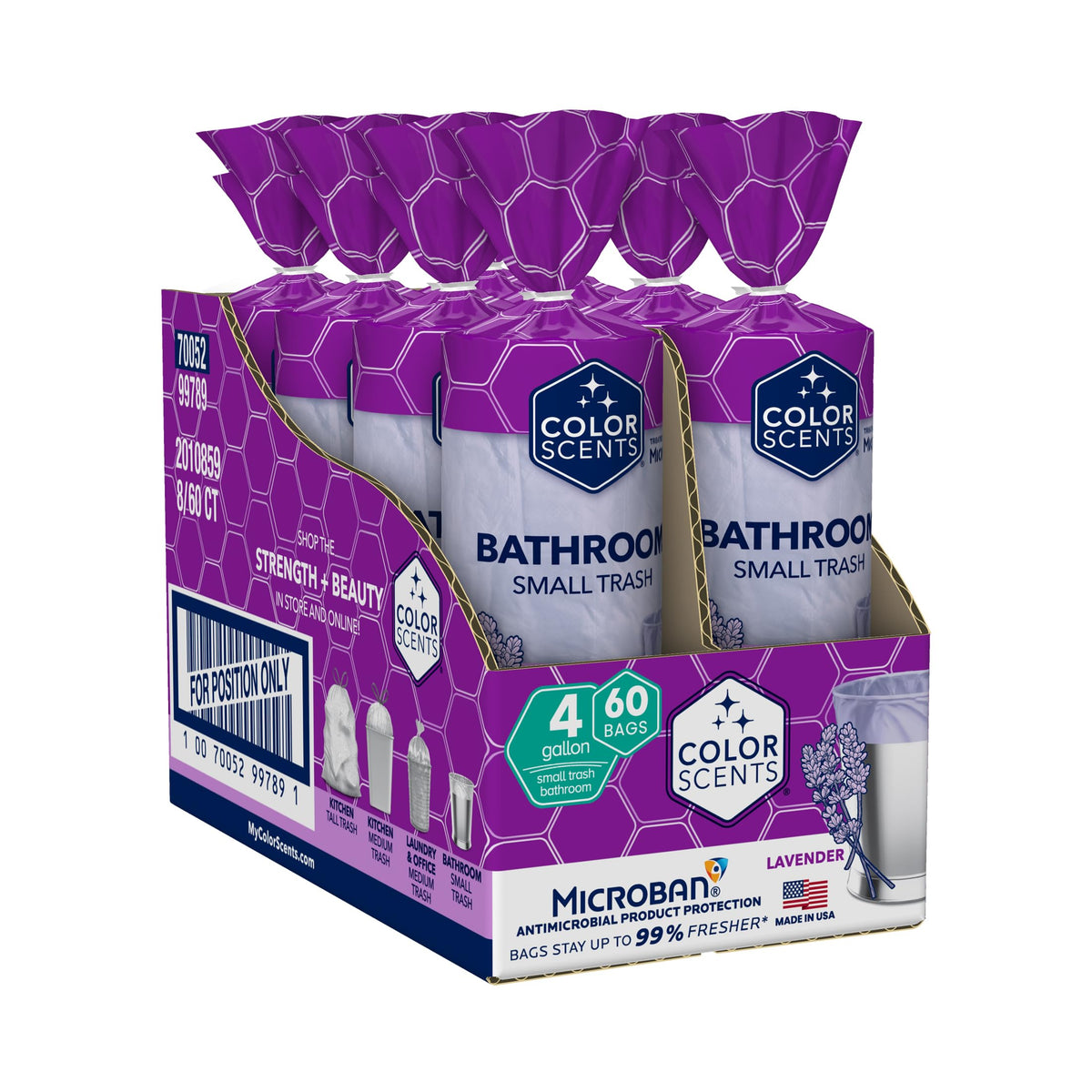 4 Gallon Drawstring Trash Bags 480 Bags Lavender N153180