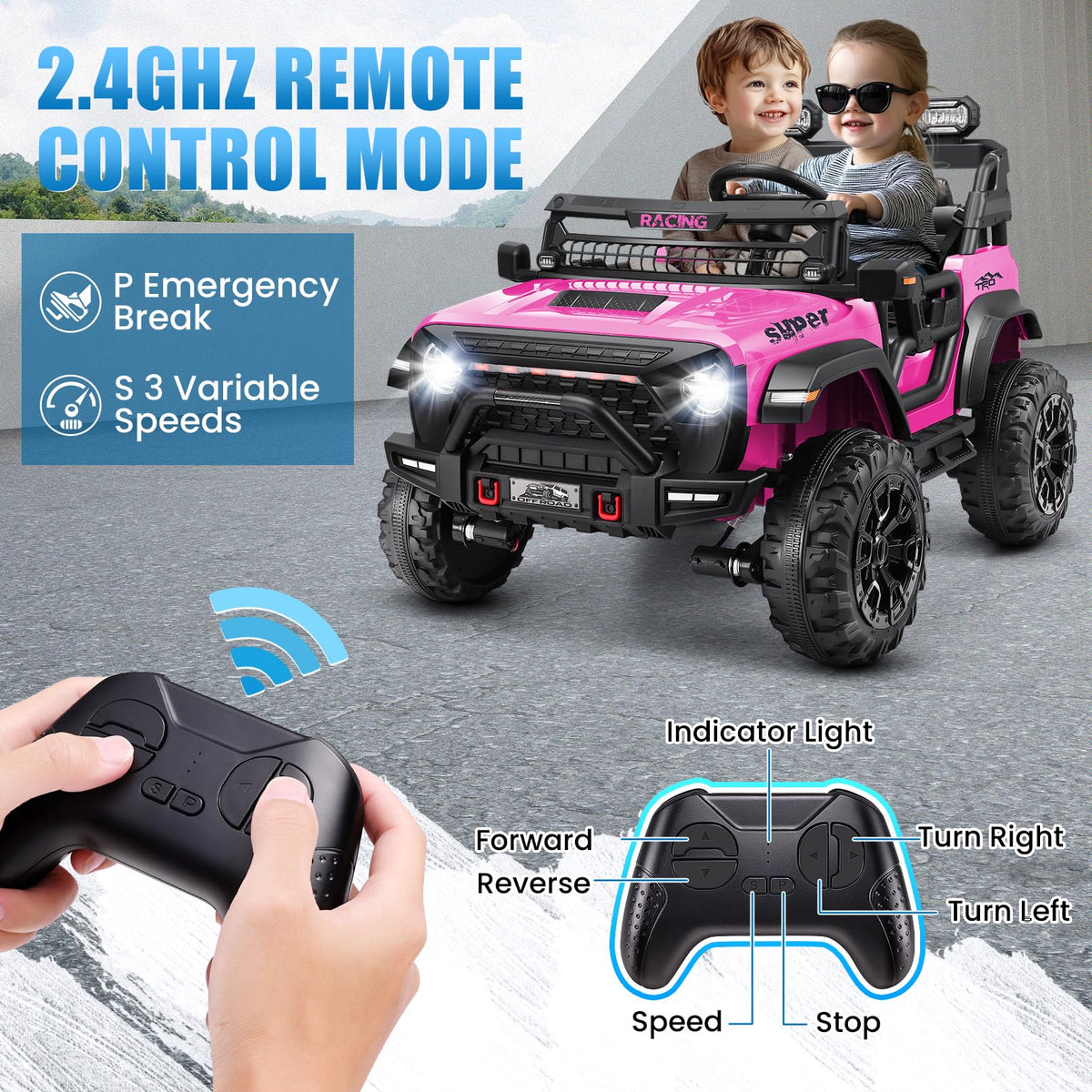 24V 2 Seater Ride on Car with Remote Control W699866