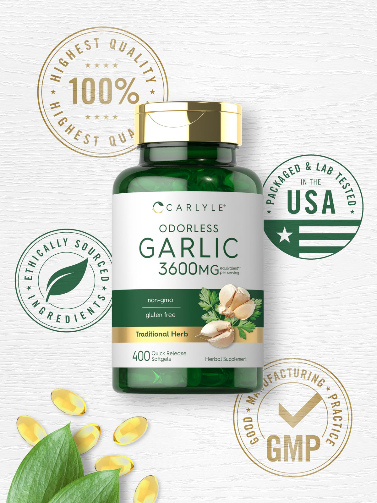 Odorless Garlic Supplement 400 Softgels I954199