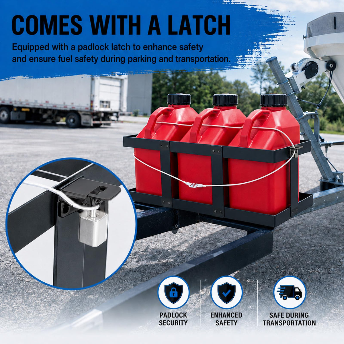 Stainless Steel Gas Can Holder for Three 5 Gallon Fuel Containers I2708