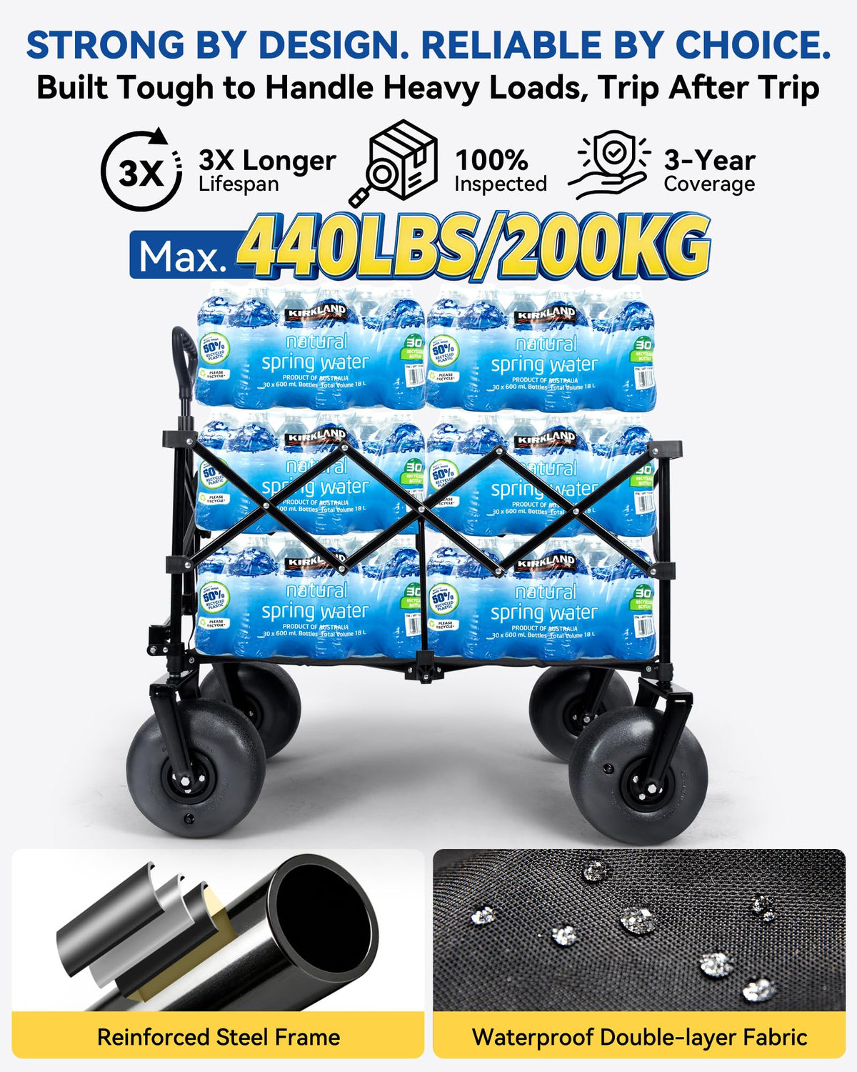 Collapsible Beach Wagon with Balloon Wheels Z4174