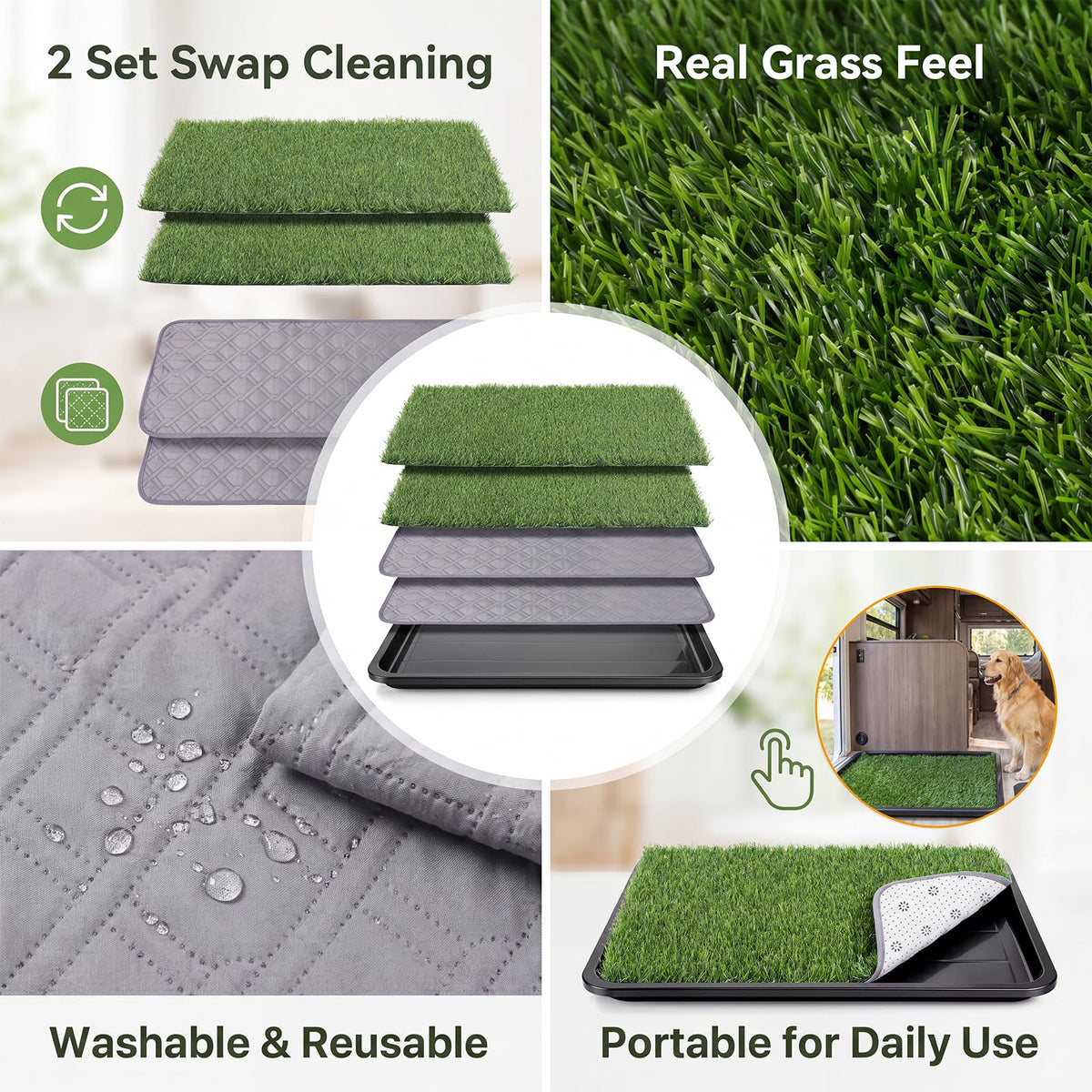 Dog Grass Pad with Tray 30 x 20 in A893179