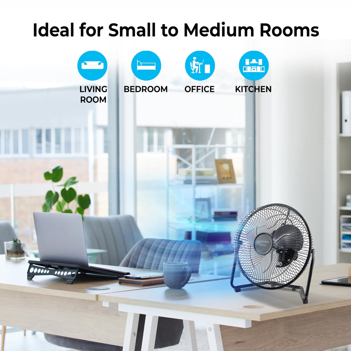 9 inch 3 Speed Metal Floor or Table Fan with Carry Handle G108313