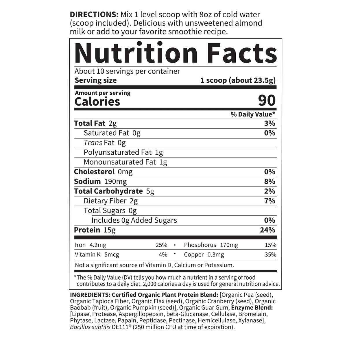 Organic Plant Protein Powder L105875