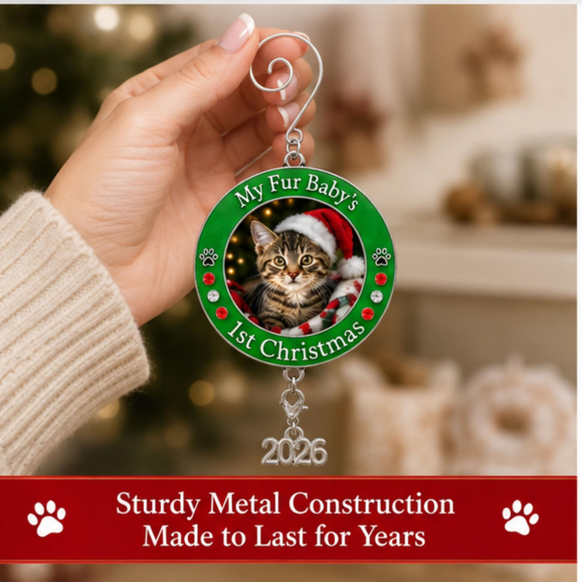 Dog Christmas Photo Ornament 3-Pack 3 Inch V27153