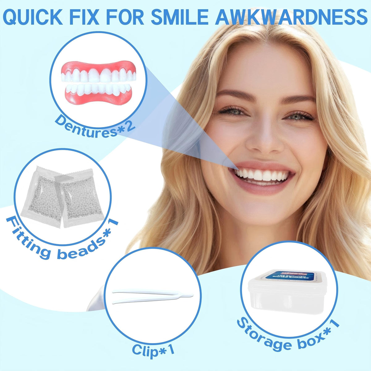 Moldable False Teeth Kit with Upper & Lower Set B1379