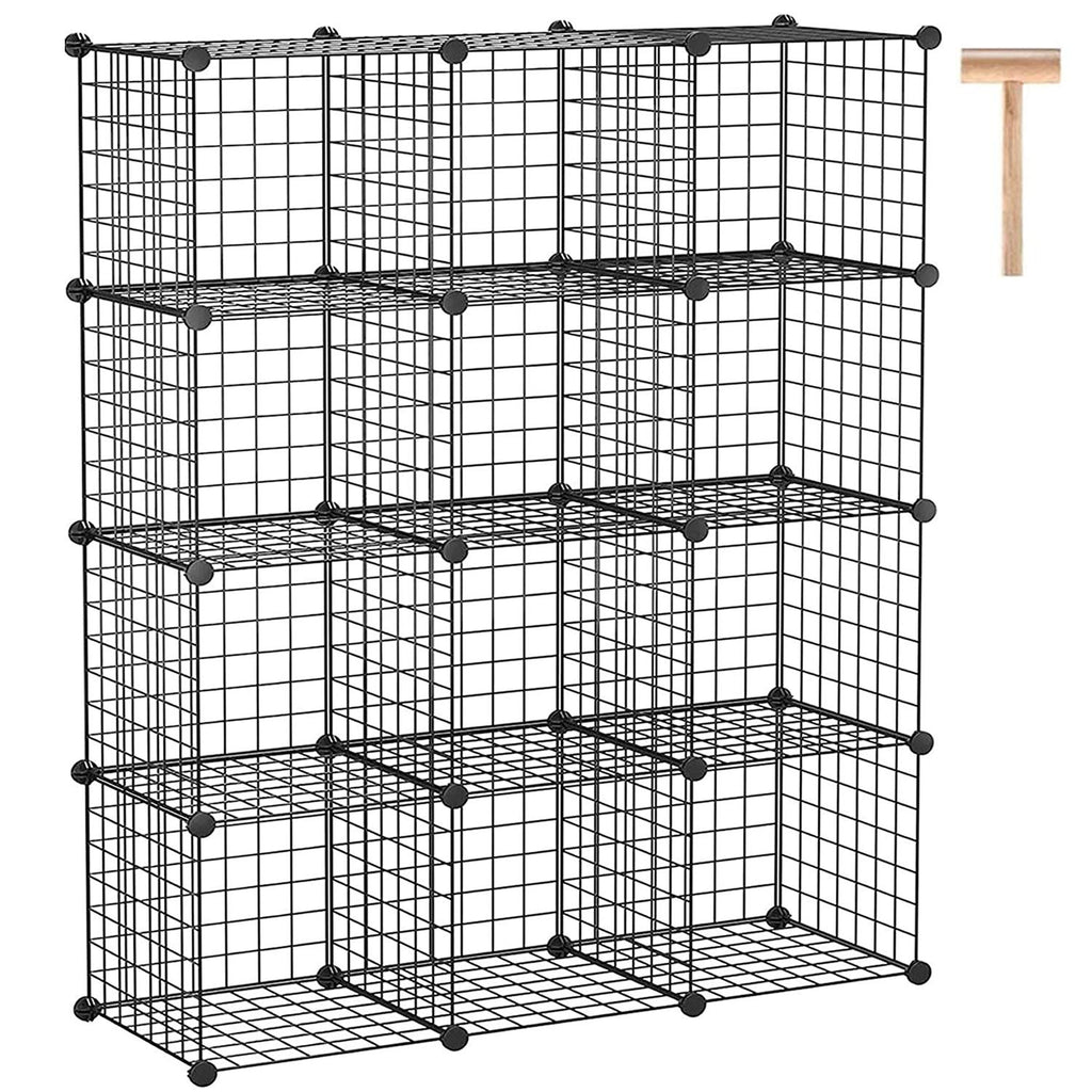 Black 12 Cube Wire Storage Organizer I568923