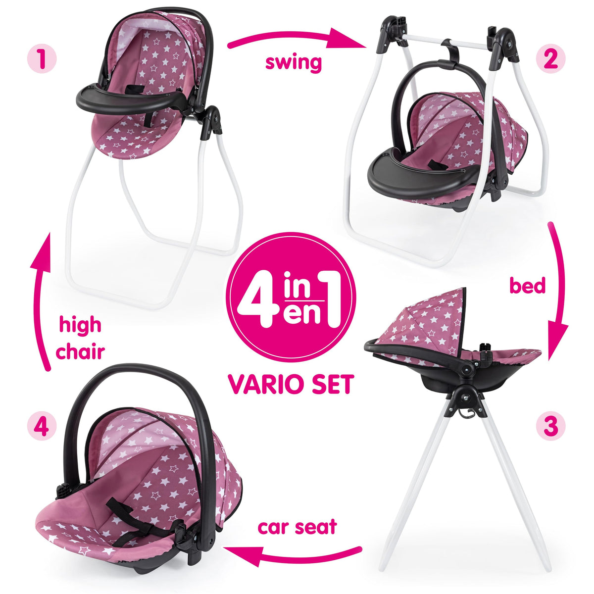 Pink Convertible Highchair & Swing T46790