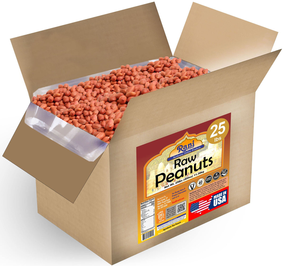 Raw Whole Peanuts With Skin 25lbs Bulk Box B644