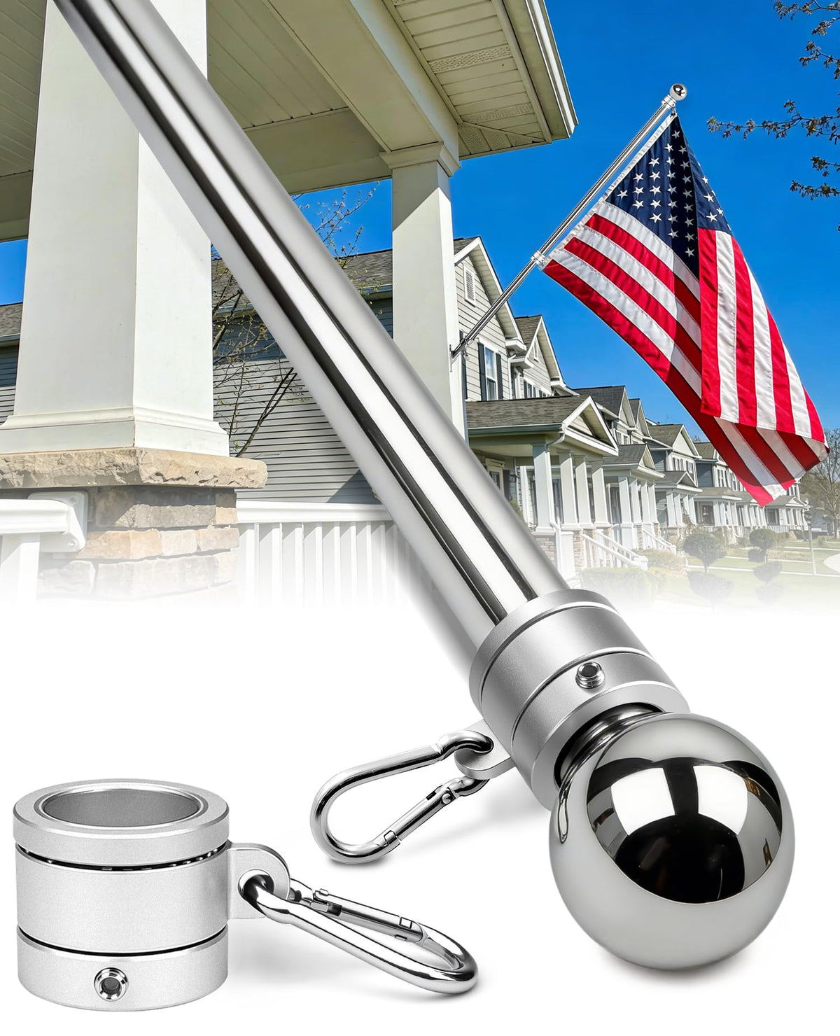 Heavy Duty Stainless Steel Flag Pole Y4478