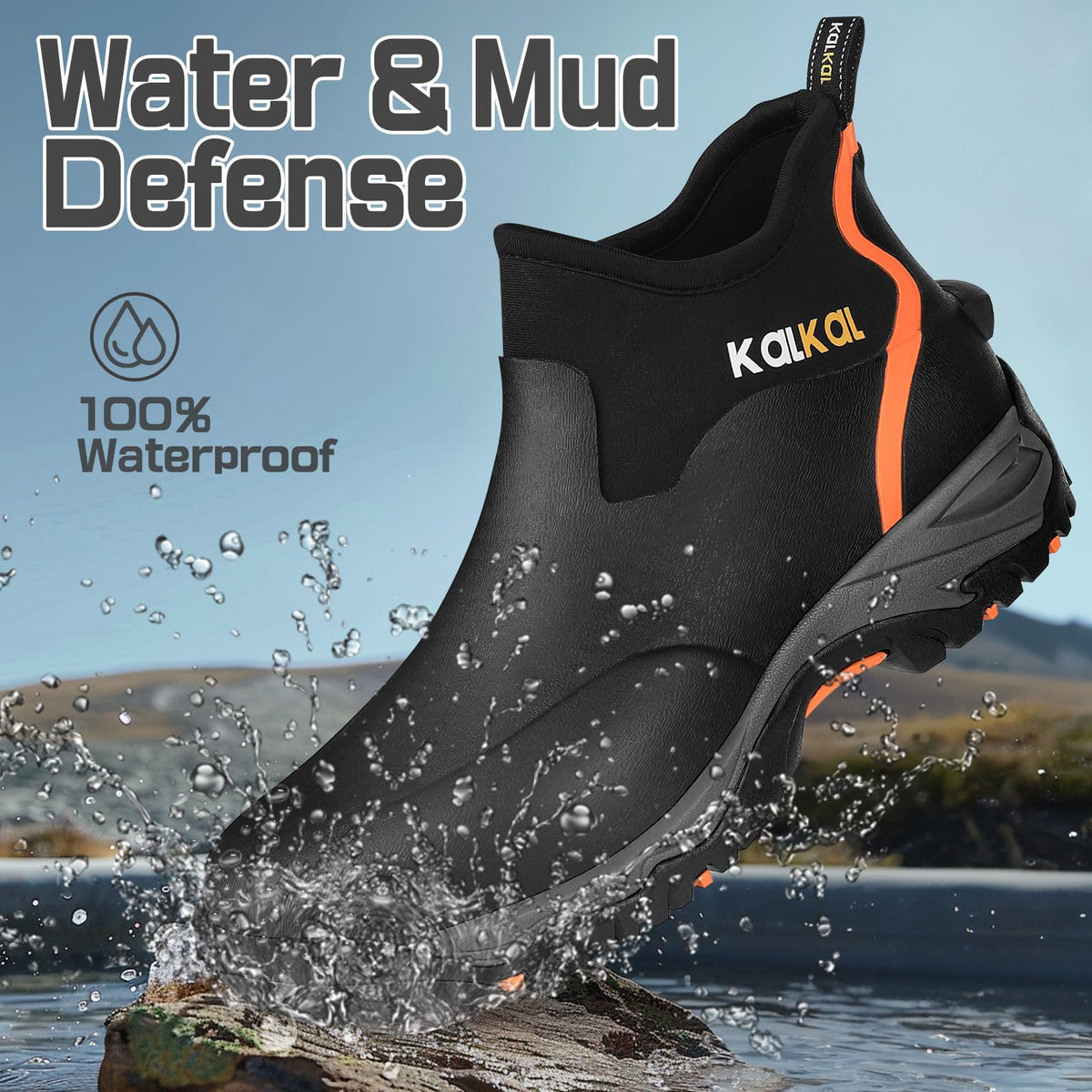 Men's Waterproof Insulated Rubber Ankle Boots W4055