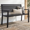Heavy Duty Steel Outdoor Bench with Armrests M534
