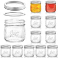 12 Pack 12 Oz Wide Mouth Airtight Glass Mason Jars W2679