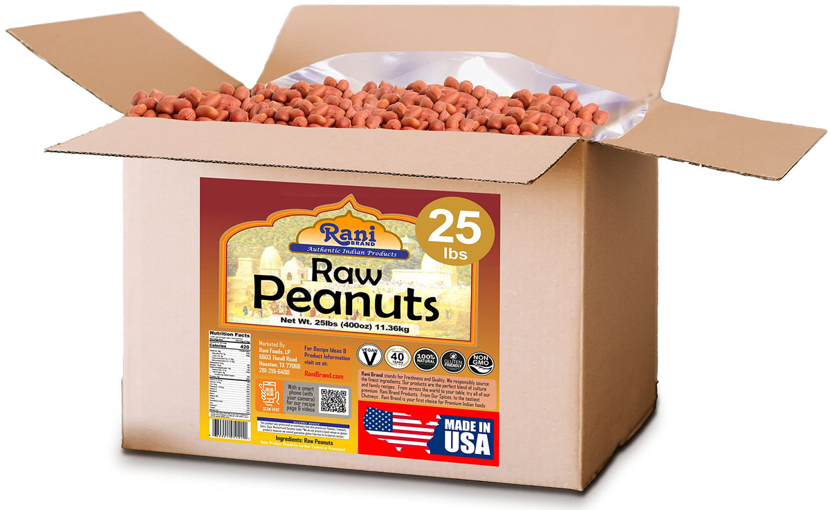 Raw Whole Peanuts With Skin 25lbs Bulk Box B644