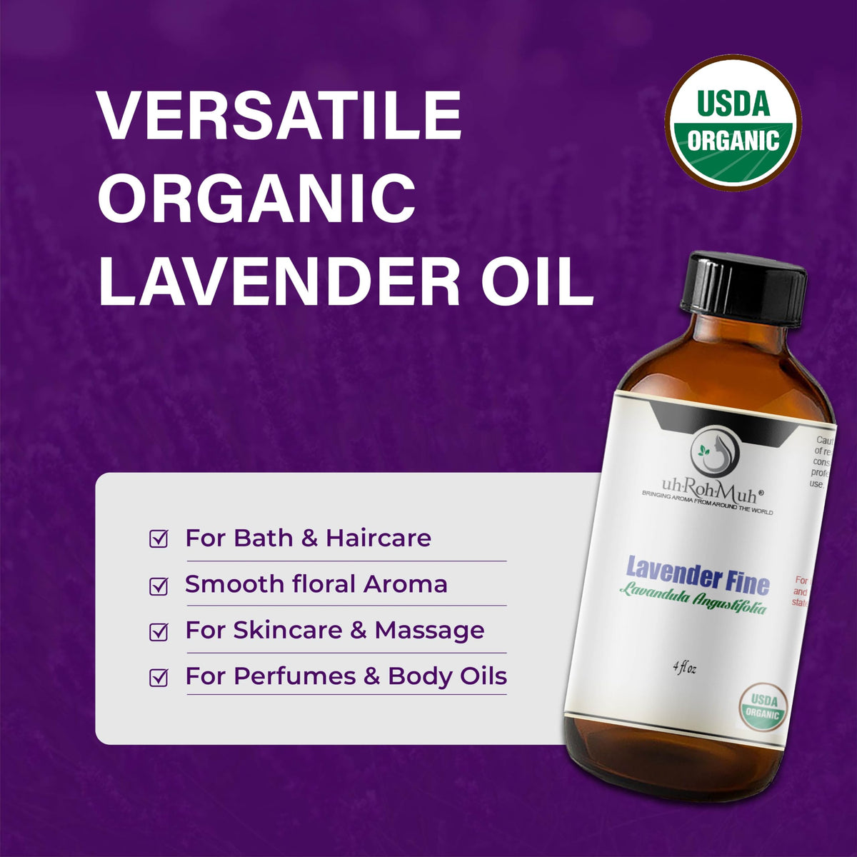Lavender Organic Essential Oil 4 Fl Oz A81136