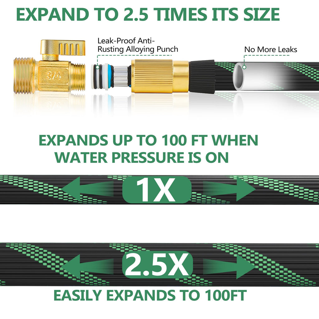 100FT Garden Hose with 10-Pattern Nozzle S28933