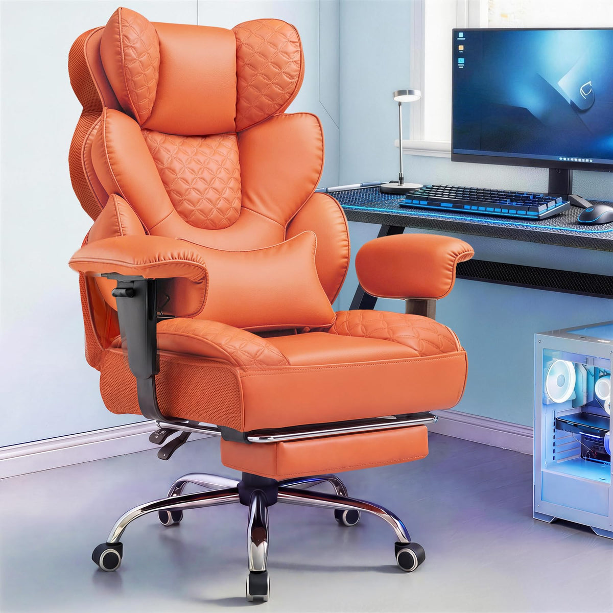 Big and Tall Ergonomic Gaming Chair with Footrest D131478