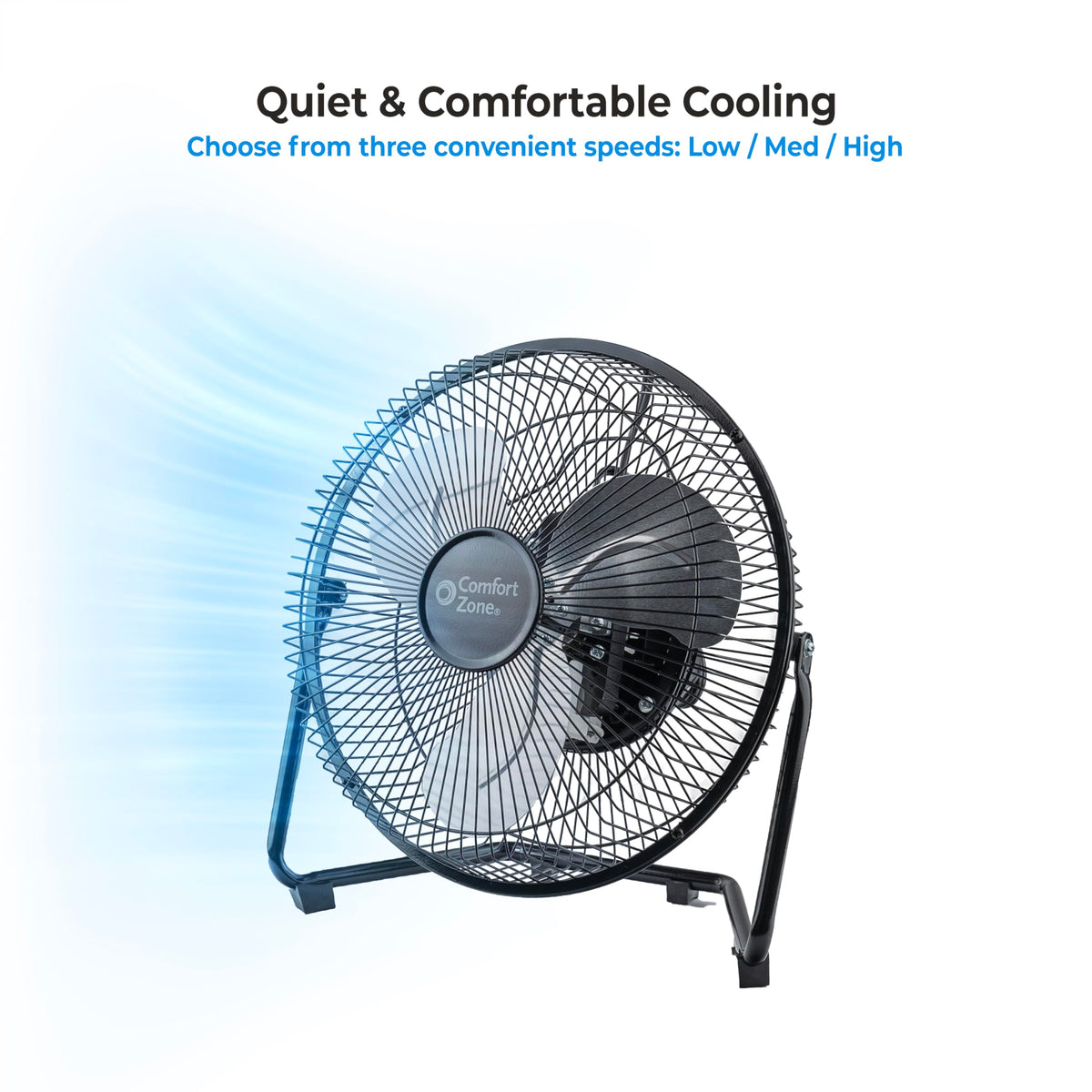 9 inch 3 Speed Metal Floor or Table Fan with Carry Handle G108313