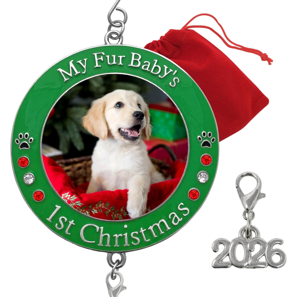 Dog Christmas Photo Ornament 3-Pack 3 Inch V27153