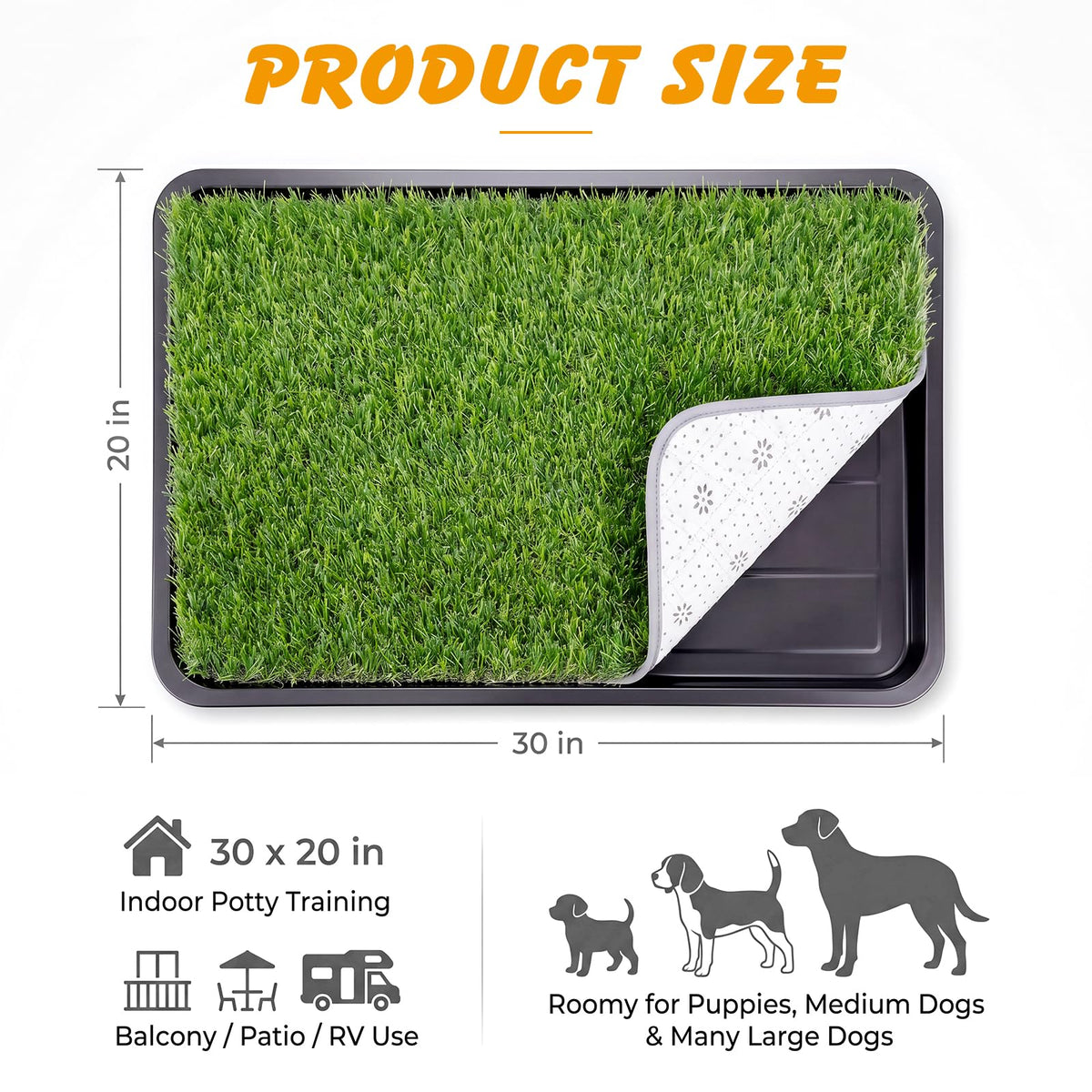 Dog Grass Pad with Tray 30 x 20 in A893179