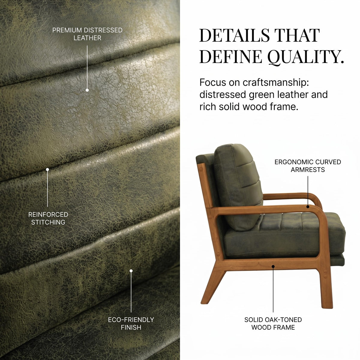 Mid Century Modern Faux Leather Accent Chair Set of 2 G5948