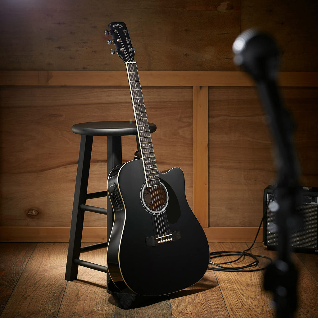Black Cutaway Thinline Acoustic-Electric Guitar N1972