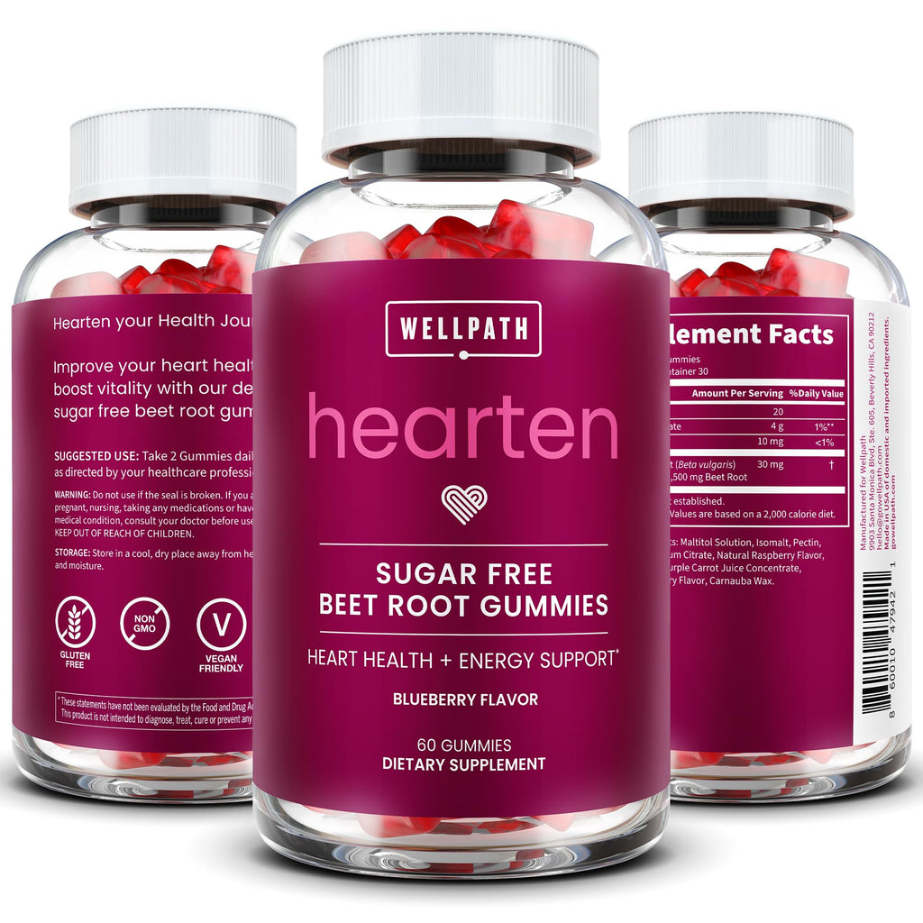 Sugar Free 1500 Mg Blueberry Flavor Beet Root Gummies 60 Ct N73365